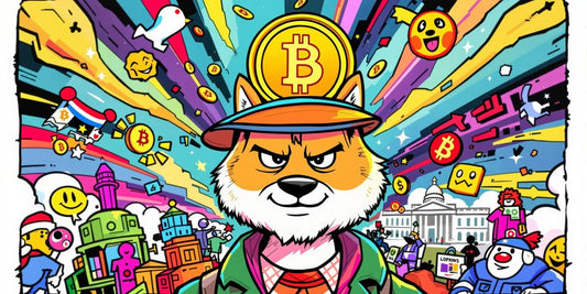 Cartoon character wearing a dogecoin meme hat, smiling.